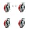 Service Caster 8 Inch Red Poly on Cast Iron Caster Set with Ball Bearings 4 Brake 2 Swivel Lock SCC-30CS820-PUB-RS-TLB-BSL-2-TLB-2 - alternate 1